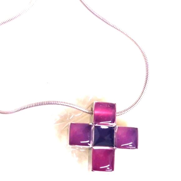 Swatch Bijoux Women's 925 Italy Silver Cross Charm Necklace 3 Colors To Choose - Picture 2 of 16